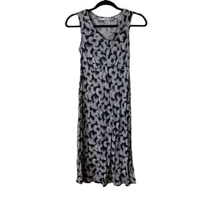 Printed Sleeveless Black White Circles Tie Back Dress 8